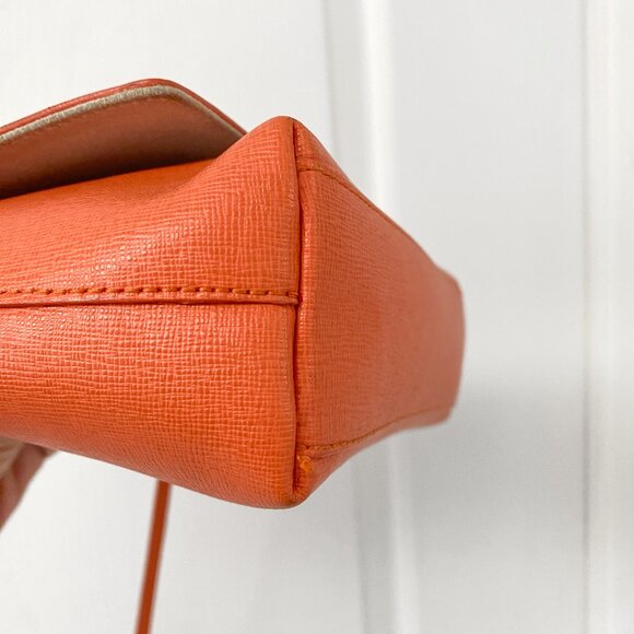 Furla - Appaloosa Pebbled Leather Cross Body Shoulder Bag - Orange - Picture 7 of 13